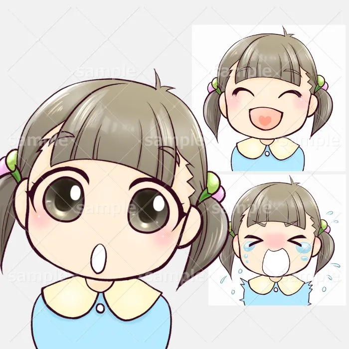 ツインテールのかわいい女の子イラスト