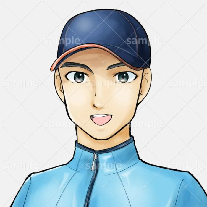 スポーツキャップをかぶった男性のイラスト