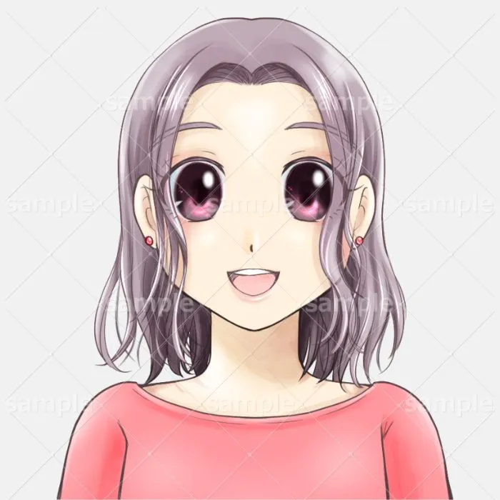 ボブの元気でかわいらしい女の子のイラスト