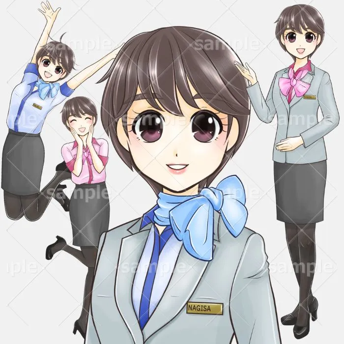 女性の立ち姿のイラスト