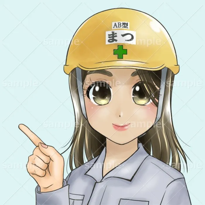 ヘルメットをかぶったかわいい女の子のイラスト