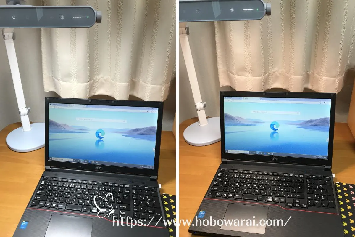 BenQ MindDuo2で照らしたノートパソコンの画像